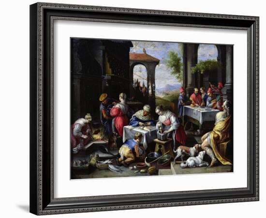 Parable of Lazarus and the Rich Man (Oil on Copper)-David the Younger Teniers-Framed Giclee Print