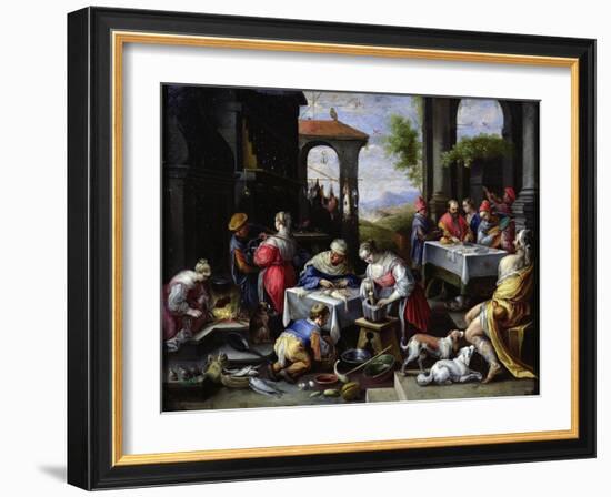 Parable of Lazarus and the Rich Man (Oil on Copper)-David the Younger Teniers-Framed Giclee Print