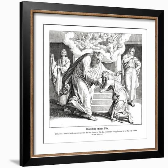 Parable of the good Samaritan, Gospel of Luke-Julius Schnorr von Carolsfeld-Framed Giclee Print