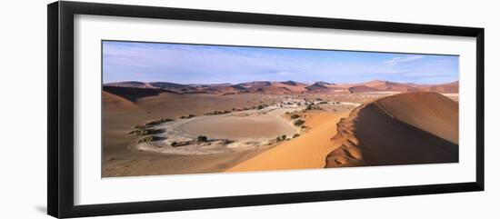 Parabolic Sand Dune Formations, Sossusvlei, Namib-Naukluft Park, Namibia, Africa-Gavin Hellier-Framed Photographic Print