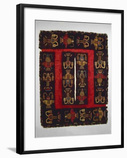 Paracas Culture, Wool Fabric Poncho from Paracas Necropolis, Peru-null-Framed Giclee Print