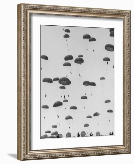 Parachute Jump at Place-Ralph Morse-Framed Photographic Print