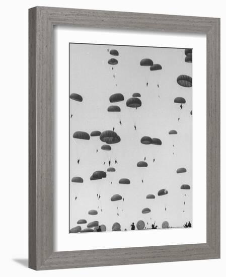 Parachute Jump at Place-Ralph Morse-Framed Photographic Print