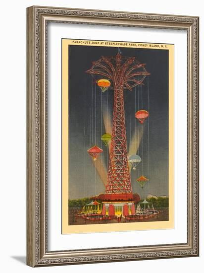 Parachute Jump Ride, Coney Island, New York City-null-Framed Art Print