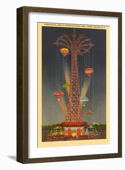 Parachute Jump Ride, Coney Island, New York City-null-Framed Art Print