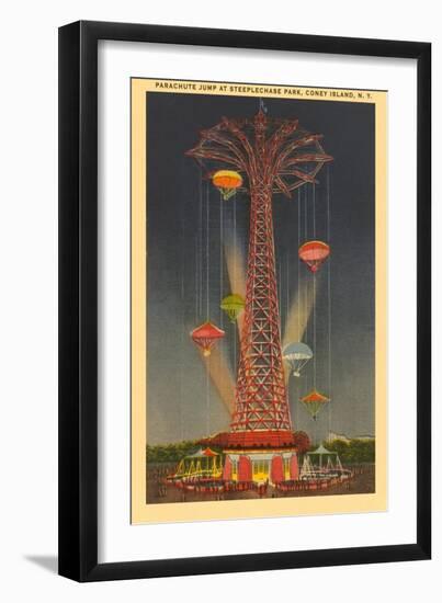 Parachute Jump Ride, Coney Island, New York City-null-Framed Art Print