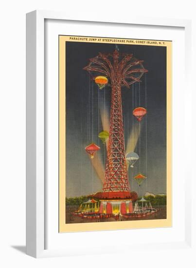 Parachute Jump Ride, Coney Island, New York City-null-Framed Art Print