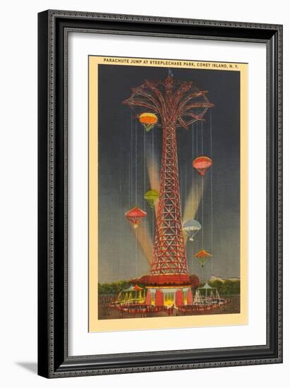 Parachute Jump Ride, Coney Island, New York City-null-Framed Art Print