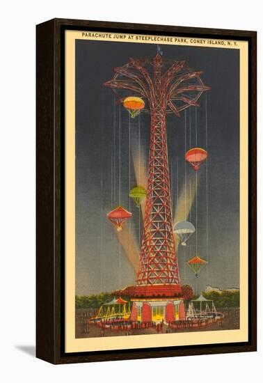 Parachute Jump Ride, Coney Island, New York City-null-Framed Stretched Canvas