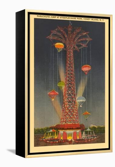 Parachute Jump Ride, Coney Island, New York City-null-Framed Stretched Canvas