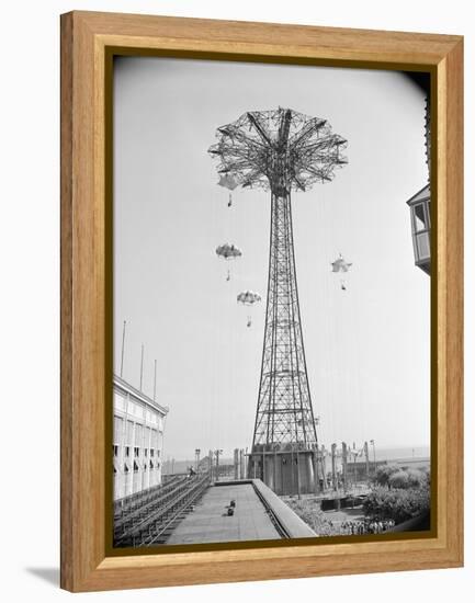 Parachute Ride at Coney Island-null-Framed Premier Image Canvas