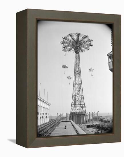 Parachute Ride at Coney Island-null-Framed Premier Image Canvas