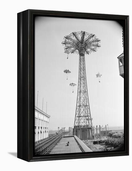 Parachute Ride at Coney Island-null-Framed Premier Image Canvas