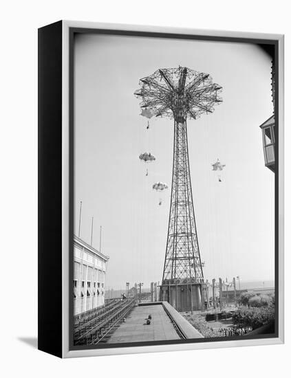 Parachute Ride at Coney Island-null-Framed Premier Image Canvas