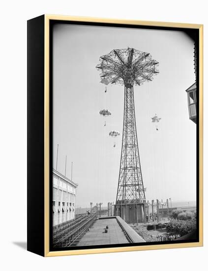 Parachute Ride at Coney Island-null-Framed Premier Image Canvas