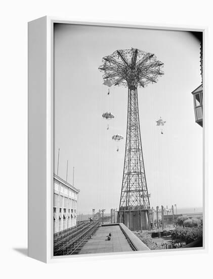 Parachute Ride at Coney Island-null-Framed Premier Image Canvas