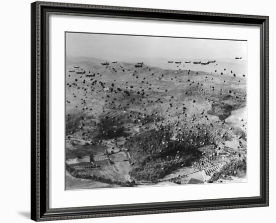 Parachutes are Dropped from C-47 Planes-null-Framed Photographic Print