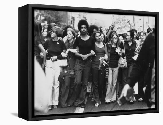 Parade Down Fifth Avenue on the 50th Anniversary of the Passage of the 19th Amendment-John Olson-Framed Premier Image Canvas