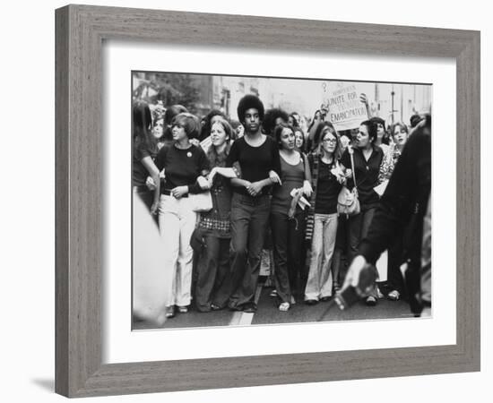 Parade Down Fifth Avenue on the 50th Anniversary of the Passage of the 19th Amendment-John Olson-Framed Photographic Print