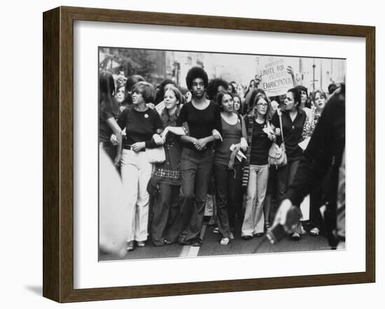 Parade Down Fifth Avenue on the 50th Anniversary of the Passage of the 19th Amendment-John Olson-Framed Photographic Print