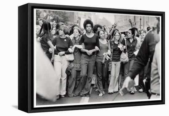 Parade Down Fifth Avenue on the 50th Anniversary of the Passage of the 19th Amendment-John Olson-Framed Premier Image Canvas