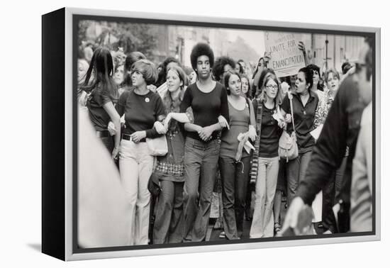 Parade Down Fifth Avenue on the 50th Anniversary of the Passage of the 19th Amendment-John Olson-Framed Premier Image Canvas