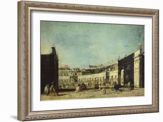 Parade for Feast of Ascension in Piazza San Marco-Francesco Guardi-Framed Giclee Print