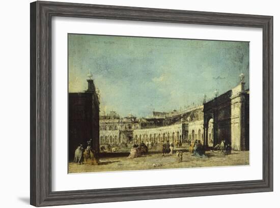 Parade for Feast of Ascension in Piazza San Marco-Francesco Guardi-Framed Giclee Print