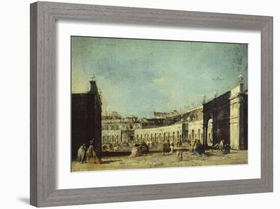 Parade for Feast of Ascension in Piazza San Marco-Francesco Guardi-Framed Giclee Print