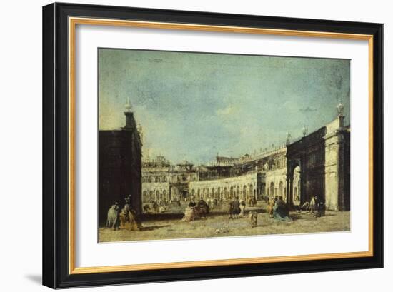 Parade for Feast of Ascension in Piazza San Marco-Francesco Guardi-Framed Giclee Print