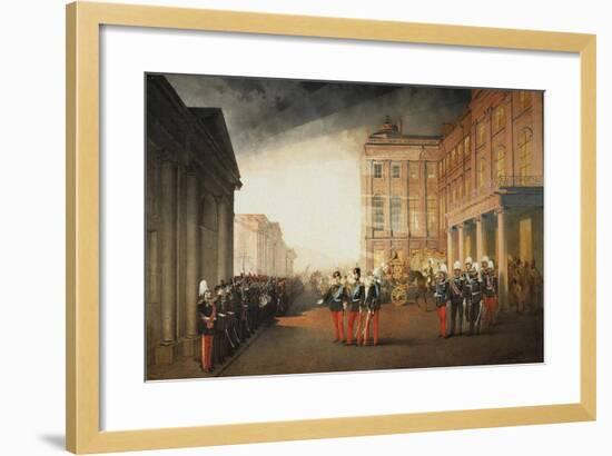 Parade in Front of the Anichkov Palace on 26 February 1870, 1870-Mihály Zichy-Framed Giclee Print