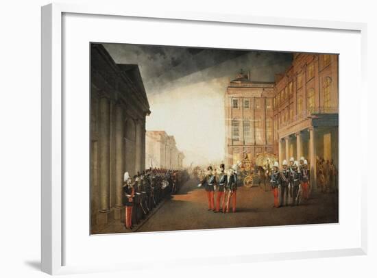 Parade in Front of the Anichkov Palace on 26 February 1870, 1870-Mihály Zichy-Framed Giclee Print