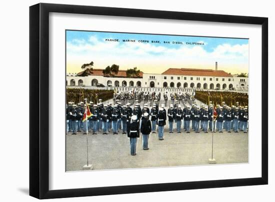 Parade, Marine Base, San Diego, California-null-Framed Art Print