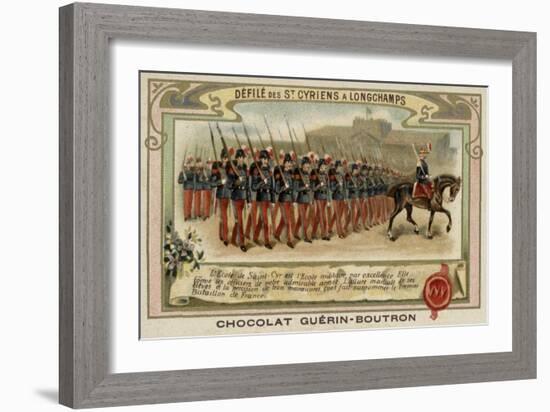 Parade of Cadets from the Military School of Saint-Cyr at Longchamps, France-null-Framed Giclee Print