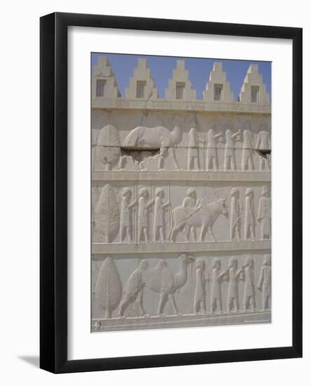 Parade of Nations Carving, Apadana Palace Staircase, Archaeological Site, Iran, Middle East-David Poole-Framed Photographic Print