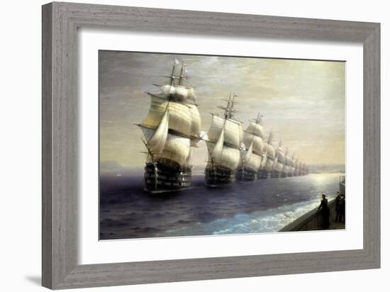Parade of the Black Sea Fleet in 1849, 1886-Ivan Konstantinovich Aivazovsky-Framed Giclee Print