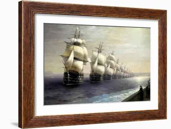 Parade of the Black Sea Fleet in 1849, 1886-Ivan Konstantinovich Aivazovsky-Framed Giclee Print