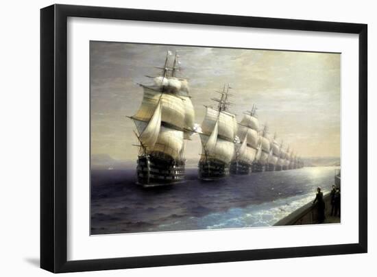 Parade of the Black Sea Fleet in 1849, 1886-Ivan Konstantinovich Aivazovsky-Framed Giclee Print