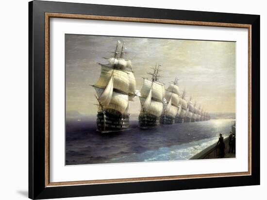 Parade of the Black Sea Fleet in 1849, 1886-Ivan Konstantinovich Aivazovsky-Framed Giclee Print