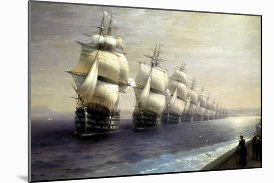 Parade of the Black Sea Fleet in 1849, 1886-Ivan Konstantinovich Aivazovsky-Mounted Giclee Print