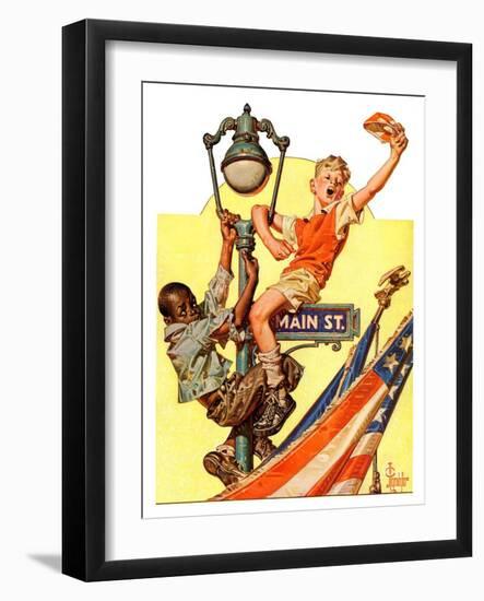 "Parade View from Lamp Post,"July 3, 1937-Joseph Christian Leyendecker-Framed Giclee Print