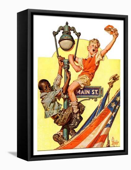 "Parade View from Lamp Post,"July 3, 1937-Joseph Christian Leyendecker-Framed Premier Image Canvas