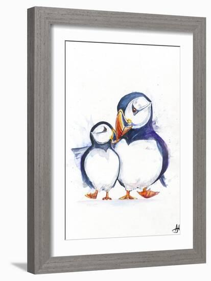 Parading Puffins (Signed)-Marc Allante-Framed Giclee Print