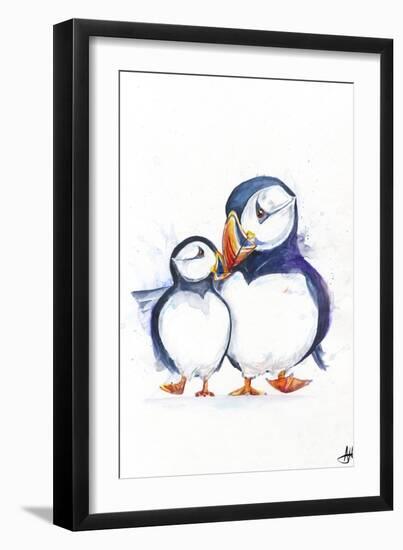 Parading Puffins (Signed)-Marc Allante-Framed Giclee Print