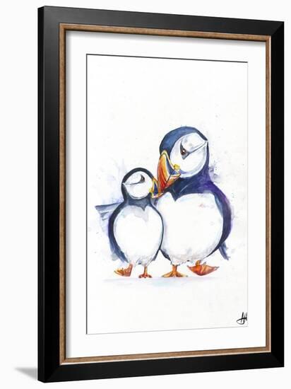 Parading Puffins (Signed)-Marc Allante-Framed Giclee Print