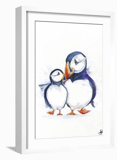 Parading Puffins (Signed)-Marc Allante-Framed Giclee Print