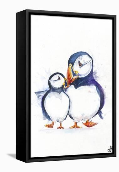 Parading Puffins (Signed)-Marc Allante-Framed Premier Image Canvas