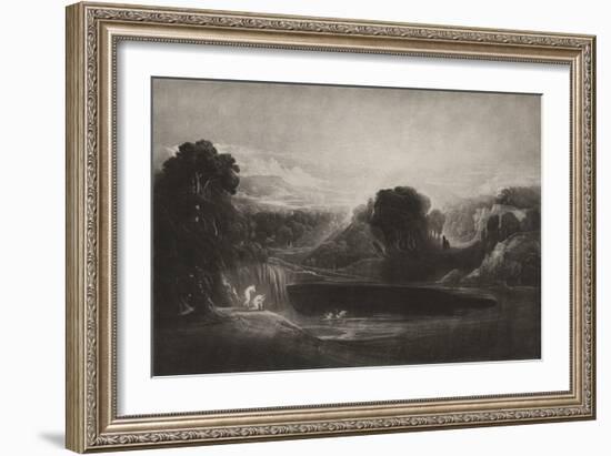 Paradise--Adam and Eve--The Morning Hymn, C.1827 (Mezzotint)-John Martin-Framed Giclee Print