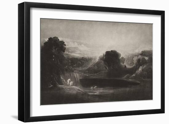 Paradise--Adam and Eve--The Morning Hymn, C.1827 (Mezzotint)-John Martin-Framed Giclee Print