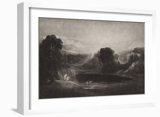 Paradise--Adam and Eve--The Morning Hymn, C.1827 (Mezzotint)-John Martin-Framed Giclee Print